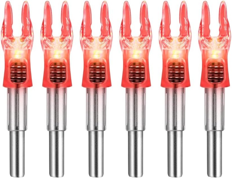 DEEPOWER Store S Lighted Nocks for Arrows .244/6.2mm 6/12 Pack Lighted Arrow Nocks for Archery Hunting - Image 1